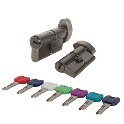 Цилиндровый механизм MaxPro7002Knob52mm(21+10+21) GR графит 7key с вертушкой