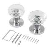 АЛЛЮР "OXFORD" (ОКСФОРД) CP/GL (56225) хром/стекло Комплект ручек