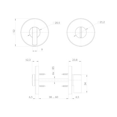 Ручка поворотная BK6.R.EST.R52.JOY SSC-16 сатинированный хром