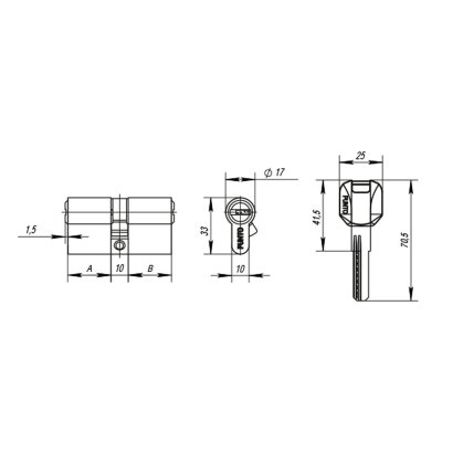 Цилиндровый механизм MaxPro7000Key70mm(30+10+30) SSC сатин.хром 7key 