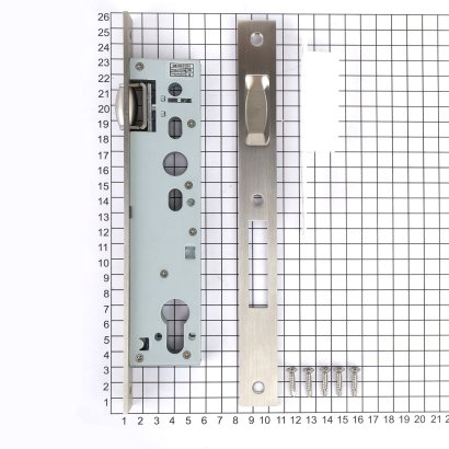 Замок дверной с роликом DL302 30/24/8, цилиндровый, нержавеющая сталь