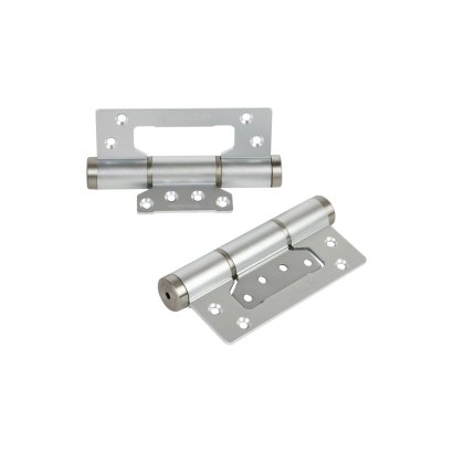 Дверная петля карточная с доводчиком DOORLOCK H60/HYD/AL Silver серебристая, без врезки, комплект из 2 шт., 2 скорости закрывания, ФОП фиксация в открытом положении.