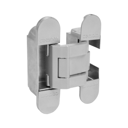 Петля скрытая CEMOM ESTETIC A602 3D 8060 матовый хром, для компланарных дверей, регулируемая, вес полотна 60кг, 29x120мм