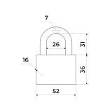 СТАНДАРТ HDS-360 d=7 ЕВРОПАКЕТ Замок навесной