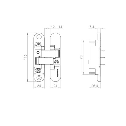 Петля скрытой установки U3D1500.VPG WH белый