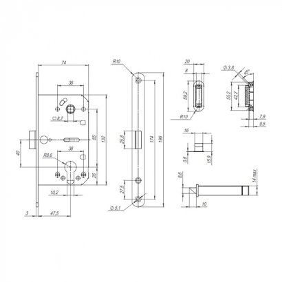 Корпус замка ML85-50/BL ND (ночная пустыня)