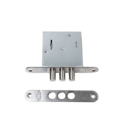 Замок врез. Кремень В-1.04.04 К никель, сувальдный- стержни 3шт. диаметр 12мм планка запорная