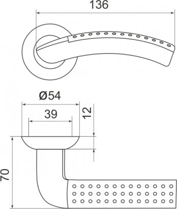 Ручка раздельная R.LD54.Libra26 (Libra LD26) AB/GP-7 бронза/золото