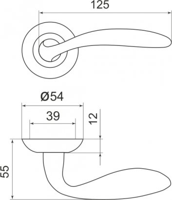 Ручка раздельная R.LD54.Virgo (Virgo LD57) SN/CP-3 матовый никель/хром