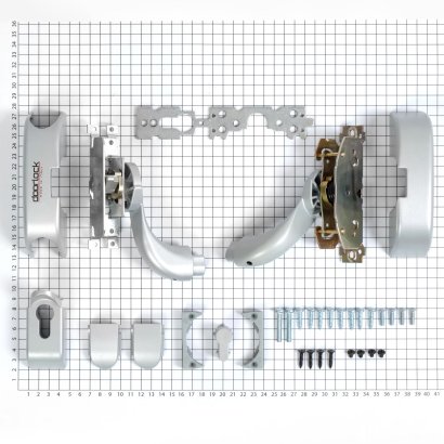 Механизм системы "антипаника"  DOORLOCK PD910FR-BAR PZ72мм, серебристый