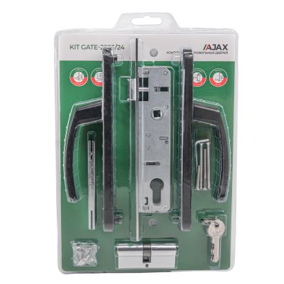 Корпус Ajax (Аякс) цилиндровый в комплекте с ручкой KIT GATE-2585/24 BL черный 