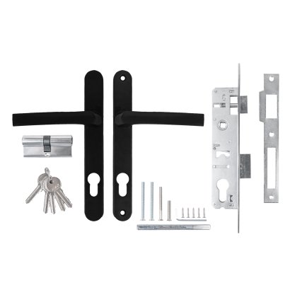 Корпус Ajax (Аякс) цилиндровый в комплекте с ручкой KIT GATE-2585/24 BL черный 