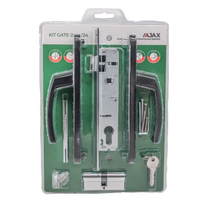 Корпус Ajax (Аякс) цилиндровый в комплекте с ручкой KIT GATE-2085/24 BL черный