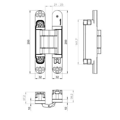 Петля скрытой установки U3D2800.TG BL черный  