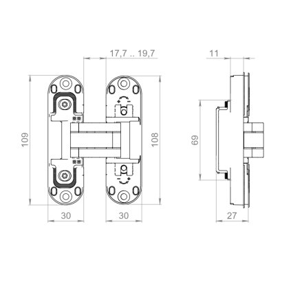 Петля скрытой установки U3D2002.TG SG мат.золото TECH