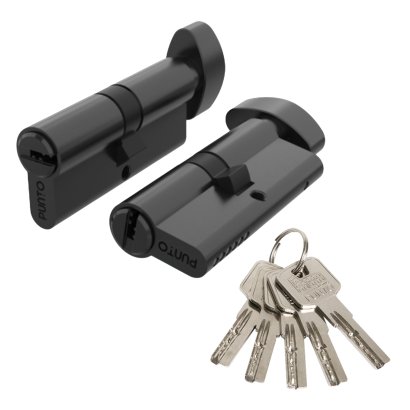 Цилиндровый механизм Z3002Knob80(35+10+35) с вертушкой BL черный