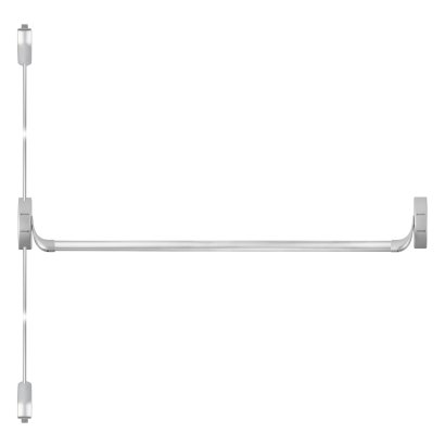 Ручка-штанга нажимная AP.1900C push-bar с тягами для двухстворчатых проф. дверей SL серебро