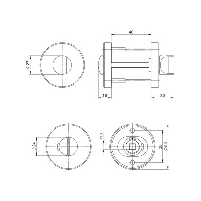 Ручка поворотная BK6.R.DSS304-02 INOX 304 (с индикатором) 
