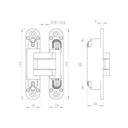 Петля скрытой установки LM/U3D3000.VPG BL/SC мат. хром TECH