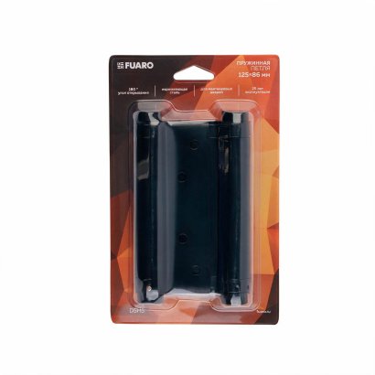 Пружинная двусторонняя (барная) петля DSH5 (125х86х1,5) INOX 201 BL черный (блистер)