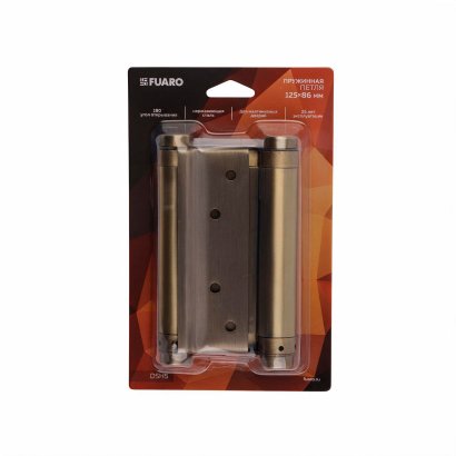 Пружинная двусторонняя (барная) петля DSH5 (125х86х1,5) INOX 201 AB бронза (блистер)
