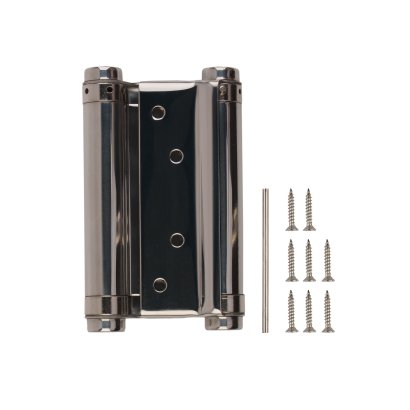 Пружинная двусторонняя (барная) петля DSH5 (125х86х1,5) INOX 201 CP хром (блистер)