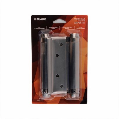 Пружинная двусторонняя (барная) петля DSH5 (125х86х1,5) INOX 201 SN мат. никель (блистер) 