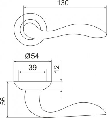 Ручка раздельная R.LD54.Selena (Selena LD19) AB/GP-7 бронза/золото