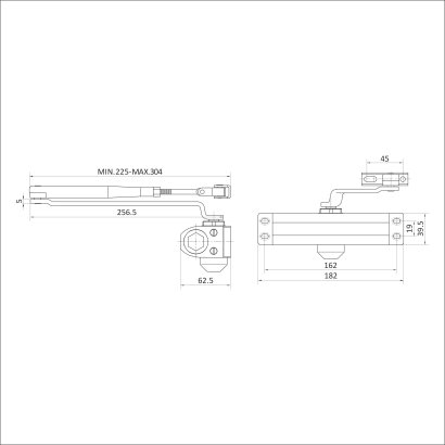 СТАНДАРТ Доводчик дверной MAX ДД 162/3-4 А-W (до 120 кг) белый RAL9016, морозостойкий(10)