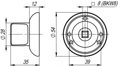 Ручка поворотная BKW8.R.LD54 (BKW8) AB/GP-7 бронза/золото