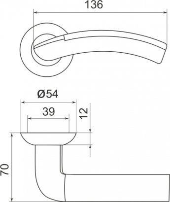 Ручка раздельная R.LD54.Libra27 (Libra LD27) SN/CP-3 матовый никель/хром