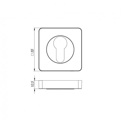 Накладка под цилиндр ET.K.SQ52 (ET/SQ) SN-3 матовый никель