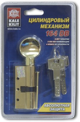 Цилиндровый механизм с вертушкой 164 DBM-E/70 (30+10+30) mm латунь 5 кл.