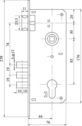 Замок цилиндровый с в комплекте с ручкой LOCKSET.9013 (SET F9011) SN/CP мат.никель