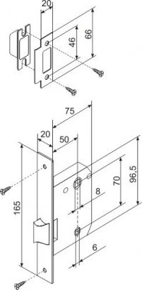 Защелка врезная METF72-50 (F72-50) AB бронза