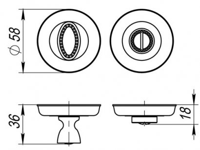 Ручка поворотная BK6.R.SM58 (BK6 SM) MAB-6 темная бронза