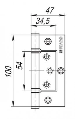 Петля универсальная без врезки IN4300W SN (300-2BB 100x2) мат. никель