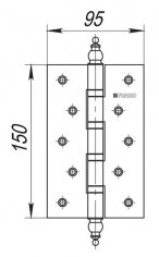 Петля универсальная IN6400UE PB (4BB/E 150x95x3) латунь 