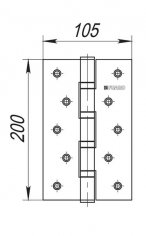 Петля универсальная IN8400U WAB (4BB 200x105x3) мат. бронза