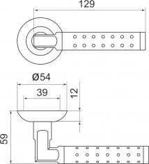 Ручка раздельная R.LD54.Eridan37 (Eridan LD37) SN/CP-3 матовый никель/хром TECH (кв. 8х140)