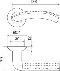 Ручка раздельная R.LD54.Libra26 (Libra LD26) SN/CP-3 матовый никель/хром TECH (кв. 8х140)