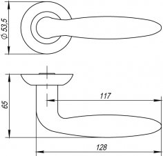 Ручка раздельная R.TL54.BASIS (BASIS TL) SN/CP-3 матовый никель/хром