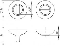 Ручка поворотная BK6.R.RM54 (BK6 RM) ABG-6 зелёная бронза