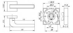 Ручка раздельная K.DM51.NEO (NEO DM) SN/CP-3 матовый никель/хром