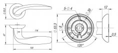 Ручка раздельная R.RM54.VITA (VITA RM) SN/CP-3 матовый никель/хром