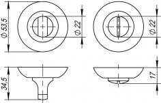 Ручка поворотная BK6.R.TL54 (BK6 TL) SG/GP-4 матовое золото/золото