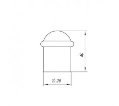 Упор дверной напольный DFIX/F40 (DS PF-40 ) CP-8 хром