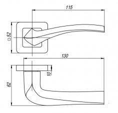 Ручка раздельная K.QR52.VESTA (VESTA QR) GR/CP-23 графит/хром