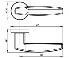 Ручка раздельная R.URB52.ARC (ARC URB2) SN/CP-3 матовый никель/хром