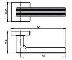 Ручка раздельная K.USQ52.LINE (LINE USQ6) SN-3 матовый никель